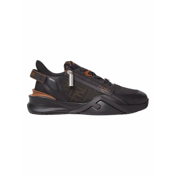 Fendi Flow Sneaker Zucca FF Logo Monogram Black Leather Size 9/ US 10 main image 6